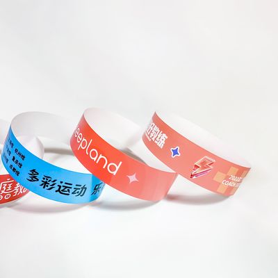 耐久性のあるバーコード色の紙の腕帯 パーソナライズされた印刷タイベック腕帯