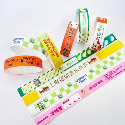 防水型タイベック紙の腕帯 オーダーメイドロゴ印刷 セキュリティバーコード スナップロック