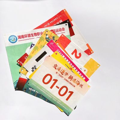 長方形のレースゼッケン、厚さ0.5mm、スクリーン印刷によるパーソナライズ