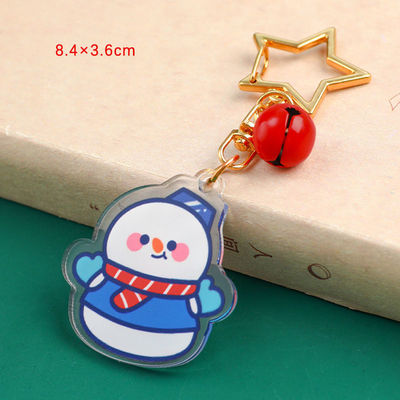 クリスマス・フェスティバル スノーマンキーチェイン 金属リング付属品と厚さ2mm