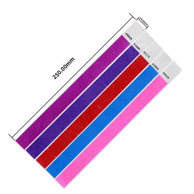 全彩印刷 調整可能な Tyvek 紙の腕帯 改善されたイベントセキュリティ 配列番号 バーコードが含まれています