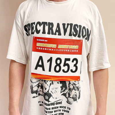 高可視性のあるタイベック素材で,カスタマイズされたレースビーブ番号のスクリーンプリント