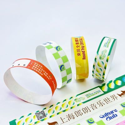 防水とバーコード タイベック紙 イベント ブレスレット チェックインをスムーズにするための簡単な識別